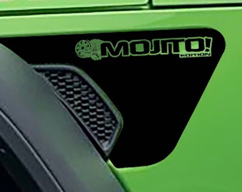 Calcomanía de ventilación de guardabarros edición Mojito para Jeep Wrangler JL Gladiator JT 2018, diseño gráfico de vinilo personalizado.