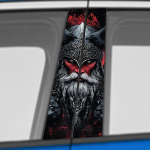 Ancient Warrior Car Doors Livery Pillar Decal Sticker Wrap, Auto Exterior Side Door Pillar Pannel - fits any vehicle.