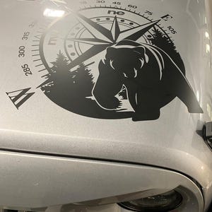Black Bear Compass Vinyl Transfer Decal Outdoor Adventure Graphic for Cars Windows Laptops Durable Custom Design
