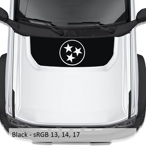 Tennessee Flag Blackout Hood Vinyl Decal Fits Ford Bronco 2021-2023