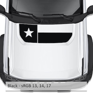 Texas Lone Star Flag Blackout Hood Vinyl Decal Fits Ford Bronco 2021-2023