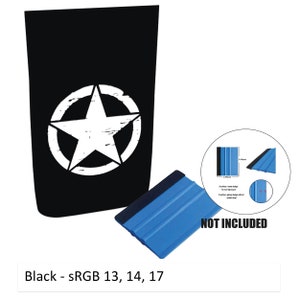 Distressed Alpha Romeo Military Star Power-Dome Blackout Vinyl Hood Decal - Fits 2018+ Jeep Wrangler JL/Jeep Gladiator JT Rubicon Models