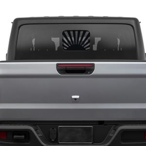 Rising Sun Vinyl Decal Rear Sliding Window Fits Jeep Gladiator 2020+