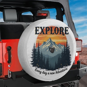 Spare Tire Explore Everyday Cover With Backup Camera Hole Option For Wranglers, Broncos All Tire Sizes Available Color Print RV Camping Gift