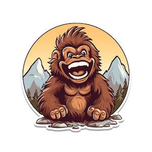 Smiling Baby Sasquatch Vinyl Sticker