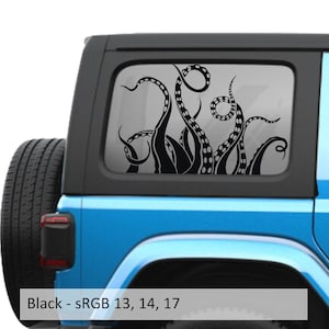 Kraken Octopus Tentacles Hardtop Window Decal Set - Fits Jeep Wrangler JLU 2018+