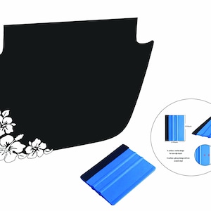 Hibiscus Flower Blackout Vinyl Hood Decal Set - Fits 2018+ Jeep Wrangler JL/Jeep Gladiator JT Sport/Sahara/Overland Models