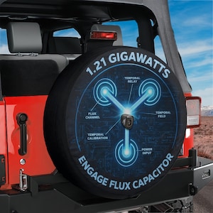 Flux Capacitor Spare Tire Cover With Backup Camera Hole Option