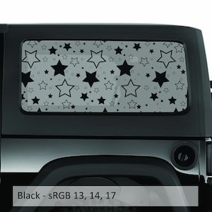 Hardtop raamstickers met sterrenpatroon - past op Jeep 2-deurs JK Wrangler 2007 - 2018