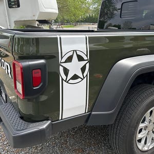 Alpha Romeo Military Star Bedside Graphic Decal Set Jeep Gladiator JT 2018 and Newer Durable Off-Road Military Themed Design