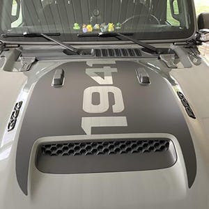 1941 Clawed Foot Vinyl Hood Decal Set for Jeep Wrangler 392 & Gladiator Mojave Hoods, Custom Off-Road Design