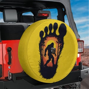 Spare Tire Squatch Track Cover With Backup Camera Hole Option For Wranglers, Broncos All Tire Sizes Available Full Color Print Camping Gift