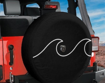 Continuous Wave Tire Cover - Waterproof with Backup Camera Hole