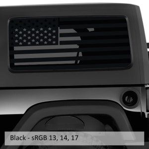Amerikaanse vlag JK hardtop raamstickerset - past op Jeep 2-deurs Wrangler 2007 - 2018