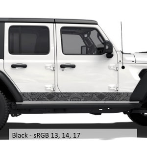 Topographic Body Side Skirt Stripe Kit - Fits 2018 - Current JLU Wrangler Models