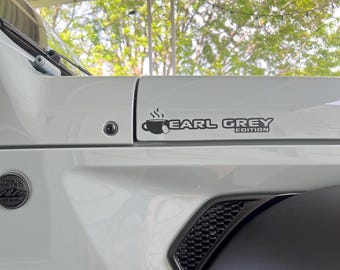 Earl Grey Vinyl Fender Transfer Decal Set Custom Automotive Graphics for Jeep Wrangler JL and Gladiator JT Durable Design