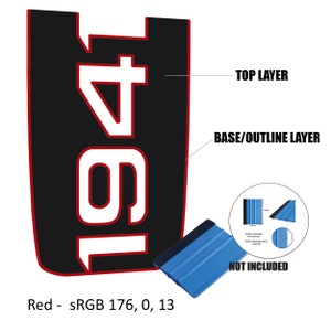 1941 2-Layer Power-Dome Hood Vinyl Decal Graphic - Fits Wrangler & Gladiator Rubicon Models