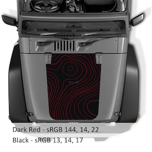 Topographical 2-Layer Blackout Vinyl Hood Graphic Decal - Fits 2018-Present JK/JKU Wrangler Models