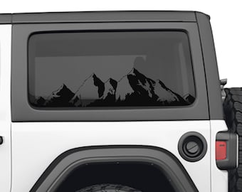 Mountain Range Hardtop Window Decal Set - Fits Jeep Wrangler 2-Door Jeep Wrangler JL 2018+ Models