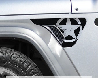 Distressed Alpha Romeo Freedom Star Fender Vent Vinyl Decal - Fits Jeep Wrangler JL/Jeep Gladiator JT 2018+