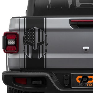 Spartan American Flag Helmet Tailgate Pendant Vinyl Decal