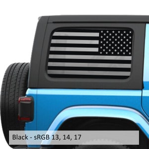 American Flag JLU Hardtop Window Decal Set - Fits Jeep Wrangler JLU 2018+