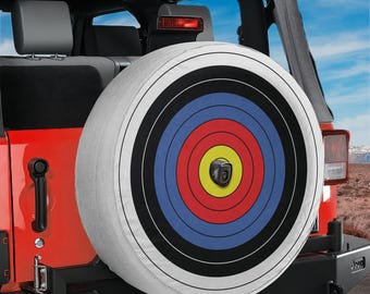 Spare Tire Archery Target Cover With Backup Camera Hole Option For Wranglers, Broncos All Tire Sizes Available Full Color Print Camping Gift