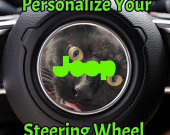 Custom Personalized Designed Steering Wheel Decal Overlays Accessory for Jeep Vehicles