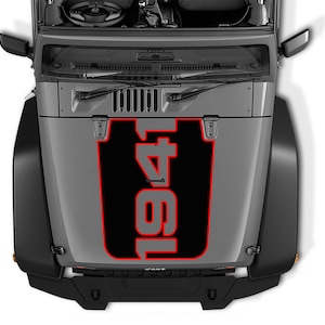 1941 2-Layer Blackout Vinyl Hood Graphic Decal - Fits 2018-Present JK/JKU Wrangler Models