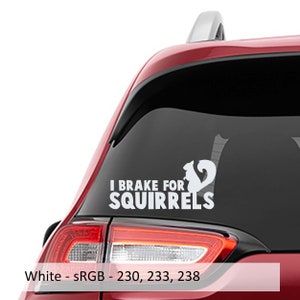 I Brake for Squirrels Vinyl Decal Sticker - Funny Wildlife Lover Car Decal, Quirky Squirrel-Themed Sticker for Animal and Nature Enthusiasts