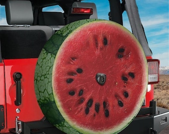 Watermelon Half Spare Tire Cover With Backup Camera Hole Option