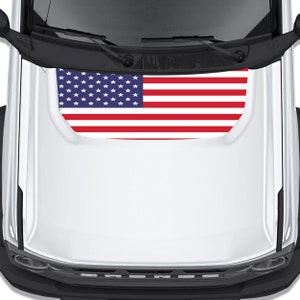 American Flag Hood Graphic Design Decal Fits Full Size Ford Bronco 2021 - 2025