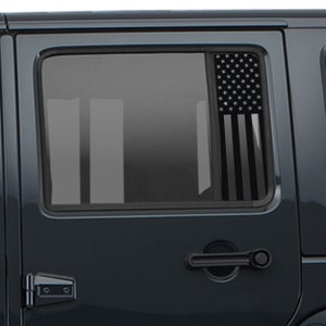 American Flag Verticle Side Window Vinyl Decal Set - Fits 2006-2017 Jeep Wrangler JKU Models