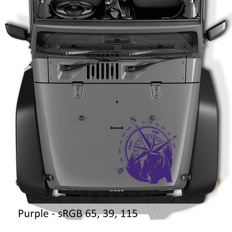 Calcomanía de vinilo de transferencia con brújula de oso negro, diseño gráfico de aventura al aire libre para autos, ventanas y portátiles, diseño personalizado duradero. imagen 6