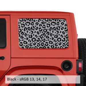 Leopard Cheetah Print Hardtop Rear Side Window Decal Set - Fits Jeep Wrangler 4-Door JKU 2007 - 2018