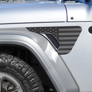 Black and Grey Subdued American Fender Vent Vinyl Decal - Fits Jeep Wrangler JL/Jeep Gladiator JT 2018+