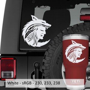 Native American Indian Warrior Wolf Head Dress Vinyl Decal Custom Tribal Design for Cars Windows Laptops Durable and Unique