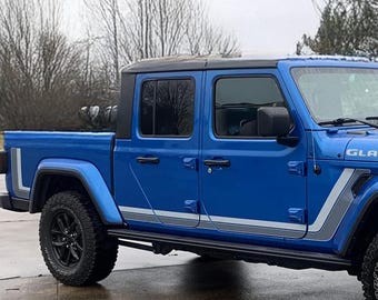 Retro Body Stripe Kit Vinyl Decal Graphic Set Fits Jeep Gladiator 2020 and Newer Models