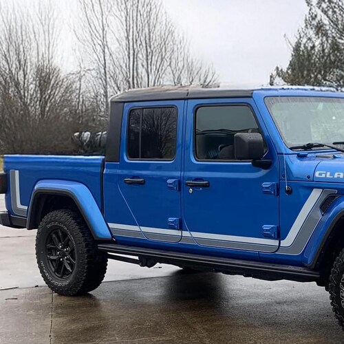Retro Body Stripe Kit Vinyl Decal Graphic Set Fits Jeep Gladiator 2020 and Newer Models