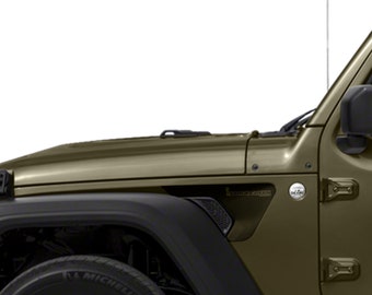 Calcomanía de vinilo para ventilación de guardabarros Sarge Green Edition - Compatible con Jeep Wrangler JL/Jeep Gladiator JT 2018+