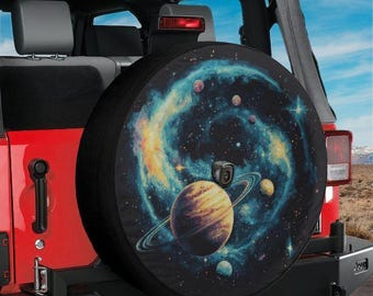 Planetary Pathways Spare Tire Cover, Full Color Print, With Camera Hole Option