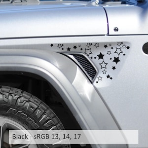Sterne Muster Fender Vent Vinyl Aufkleber Aufkleber für jeep Wrangler JL/Jeep Gladiator JT 2018+