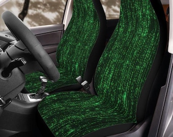 Matrix Digital Code Front Car Seat Cover Universal Fit For Car SUV Truck Protector