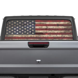 Décalcomanie perforée transparente sur la lunette arrière du drapeau américain pour Jeep Gladiator 2020 - Actuel
