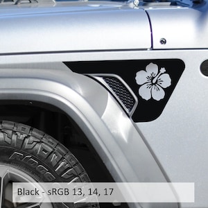 Hawaiian Hibiscus Flower Fender Vent Vinyl Decal - Fits Jeep Wrangler JL/Jeep Gladiator JT 2018+