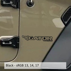 Gator Edition Vinyl Transfer Fender Decals, Custom Off-Road Graphics for Jeep Wrangler JL and Gladiator JT, Durable & Unique Design