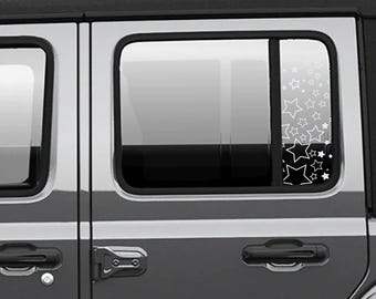 Juego de calcomanías de vinilo para ventanas laterales Starfield - Compatible con Jeep Wrangler JLU, Gladiator JT 2018+