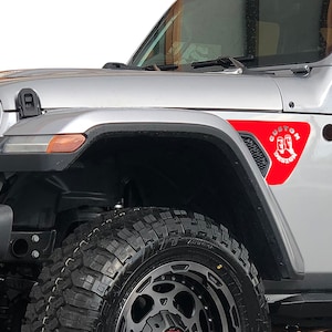 Custom Personalized Designed Fender Vent Vinyl Decal - Fits Jeep Wrangler JL/Jeep Gladiator JT 2018+
