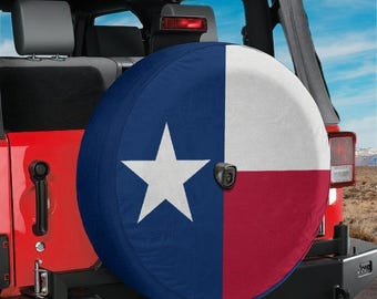 Texas Flag Spare Tire Cover with Camera Hole For Wrangler Broncos Tire Sizes Full Color Print RV Camping Gift