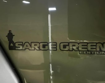 Sarge Green Edition Vinyl Transfer Fender Decals Custom Off-Road Graphics for Jeep Wrangler JL and Gladiator JT Durable Unique Design